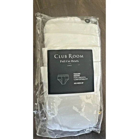 Club Room Men's 8 pack Full Cut Briefs Tagless Design Comfortable Underwear M - Picture 2 of 6